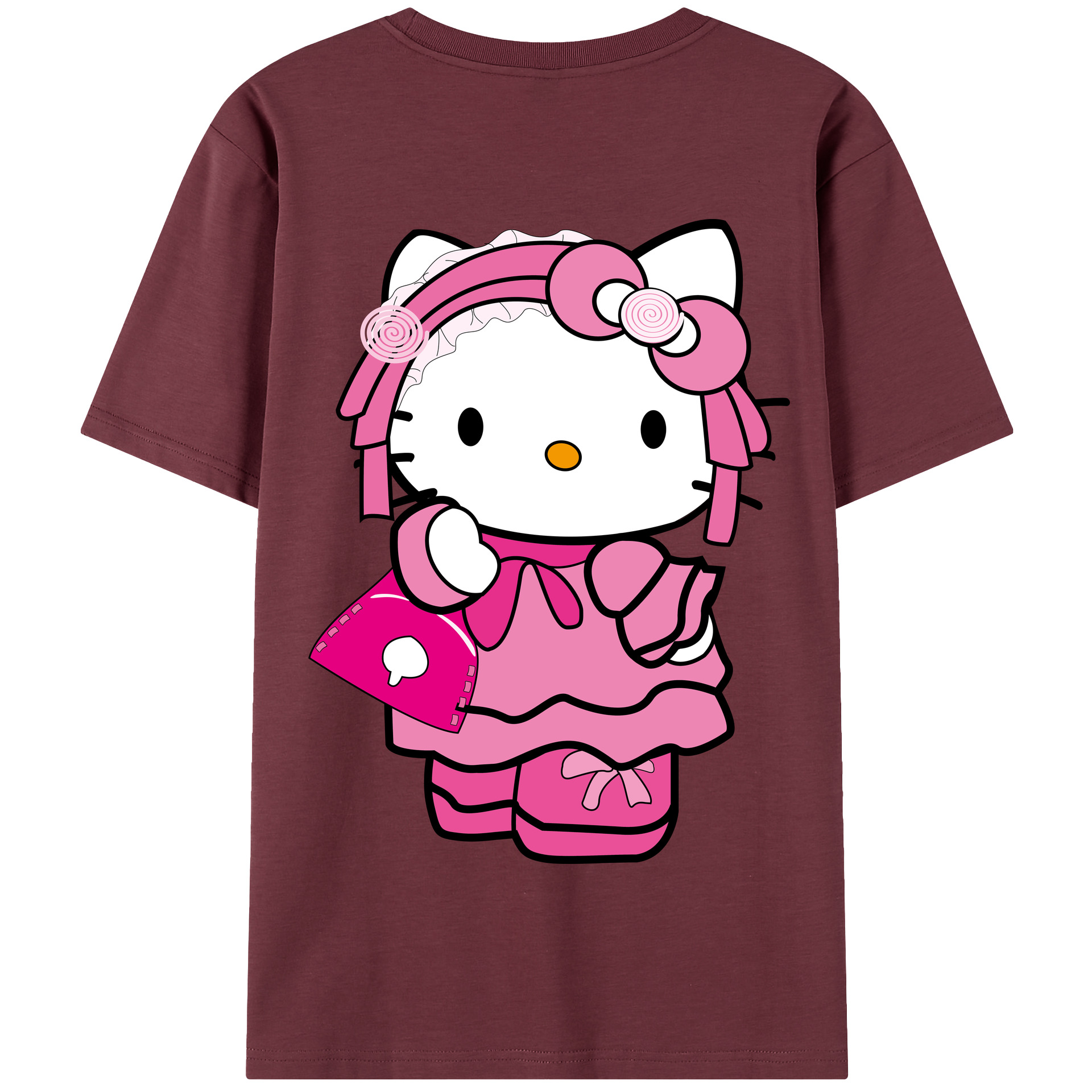 （画像用） Hello Kitty ハローキティ 綿100％半袖Tシャツ（背面プリント）